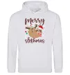 Мужская толстовка (худи) Merry slothmas Серый меланж Мужская толстовка (худи) Merry slothmas Серый меланж фото