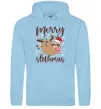 Чоловіча толстовка (худі) Merry slothmas Блакитний Чоловіча толстовка (худі) Merry slothmas Блакитний фото