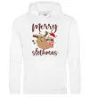 Женская толстовка (худи) Merry slothmas Белый фото