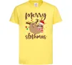 Дитяча футболка Merry slothmas Лимонний фото