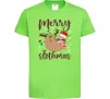 Дитяча футболка Merry slothmas Лаймовий фото