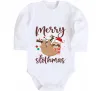 Дитячий бодік Merry slothmas Білий фото