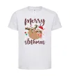 Детская футболка Merry slothmas Белый фото