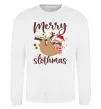 Світшот Merry slothmas Білий фото