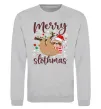 Світшот Merry slothmas Сірий меланж фото
