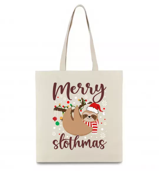 Еко-сумка Merry slothmas Бежевий фото