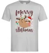 Мужская футболка Merry slothmas Серый фото