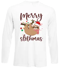 Лонгслив Merry slothmas Белый фото