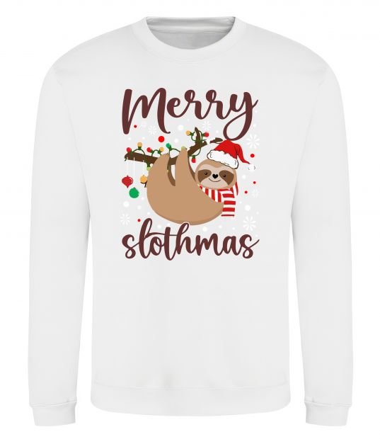 Свитшот Merry slothmas Белый фото