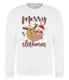 Світшот Merry slothmas Білий фото