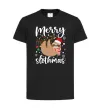 Детская футболка Merry slothmas Черный фото