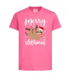 Детская футболка Merry slothmas Ярко-розовый фото