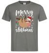 Мужская футболка Merry slothmas Графит фото