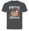 Мужская футболка Merry slothmas Графит фото