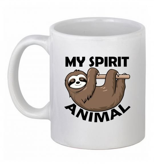 Чашка керамическая My spirit animal sloth Белый фото