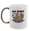 Чашка з кольоровою ручкою My spirit animal sloth Срібло фото