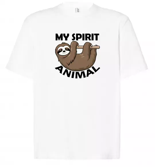 Футболка Оверсайз My spirit animal sloth Білий фото