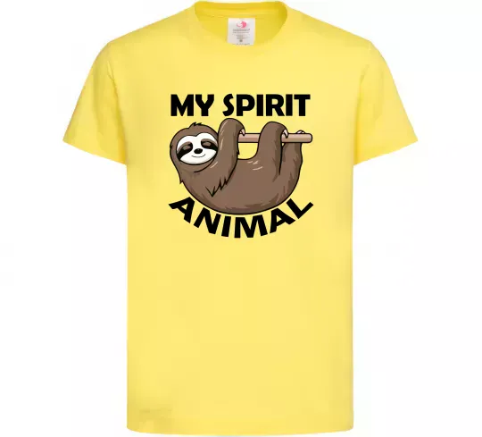 Дитяча футболка My spirit animal sloth Лимонний фото