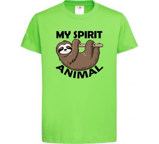 Детская футболка My spirit animal sloth Лаймовый фото