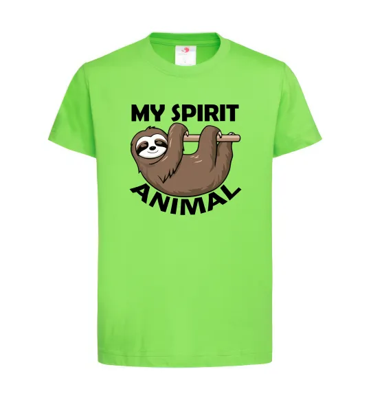 Детская футболка My spirit animal sloth Лаймовый фото