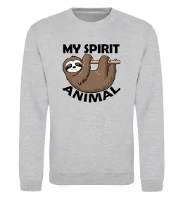 Світшот My spirit animal sloth Сірий меланж фото