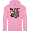 Мужская толстовка (худи) My spirit animal sloth Розовый фото