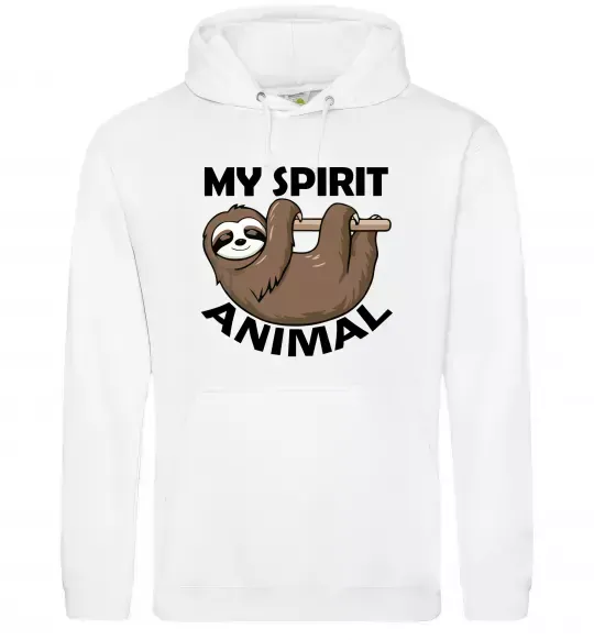 Жіноча толстовка (худі) My spirit animal sloth Білий фото