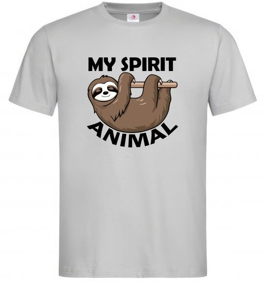 Мужская футболка My spirit animal sloth Серый фото