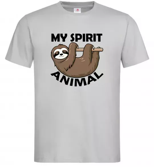 Мужская футболка My spirit animal sloth Серый фото