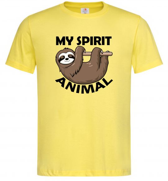 Мужская футболка My spirit animal sloth Лимонный фото