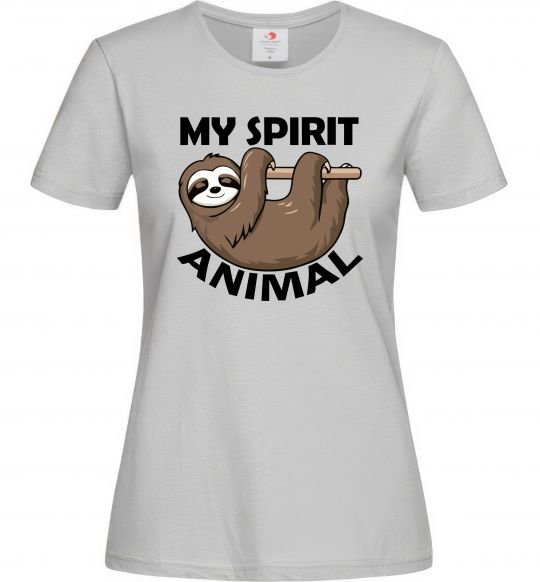 Женская футболка My spirit animal sloth Серый фото