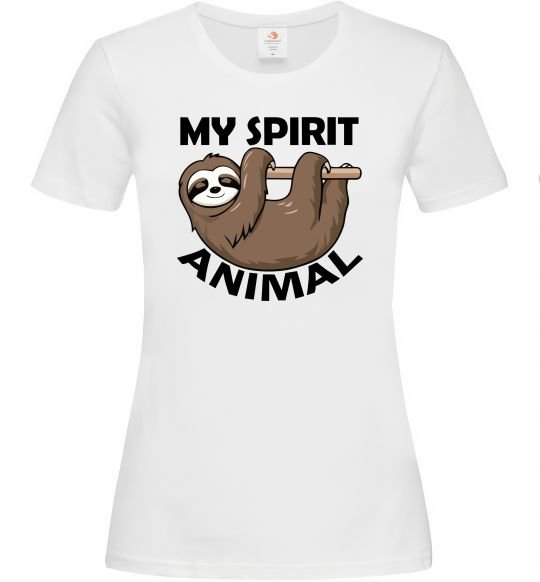 Женская футболка My spirit animal sloth Белый фото