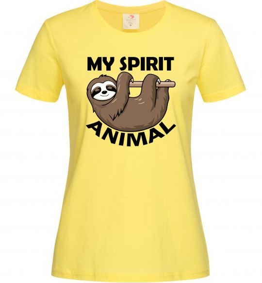 Женская футболка My spirit animal sloth Лимонный фото