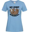 Жіноча футболка My spirit animal sloth Блакитний фото