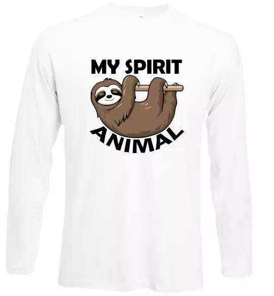 Лонгслів My spirit animal sloth Білий фото