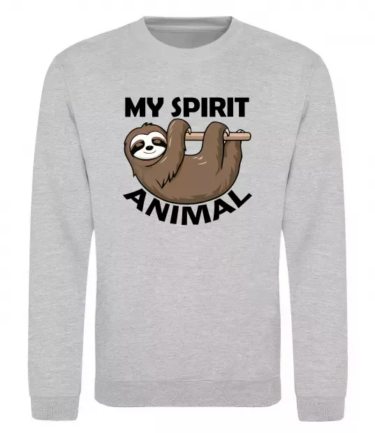 Світшот My spirit animal sloth Сірий меланж фото