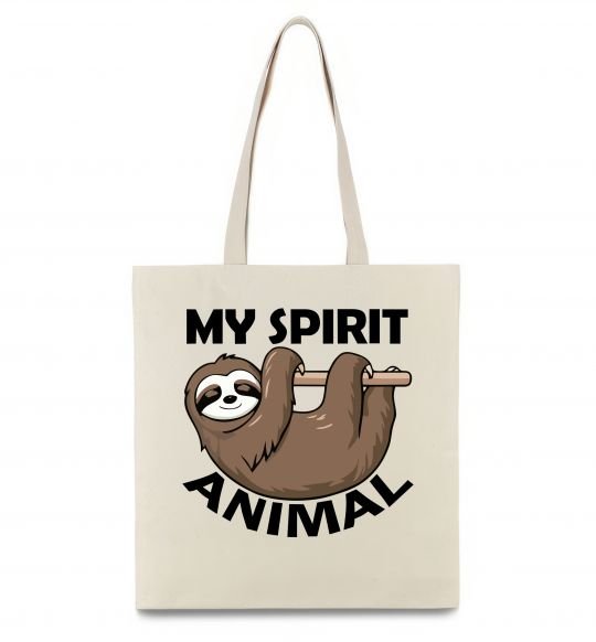 Эко-сумка My spirit animal sloth Бежевый фото