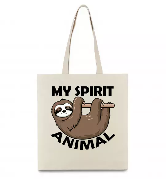 Еко-сумка My spirit animal sloth Бежевий фото
