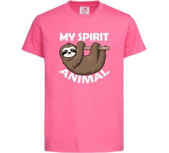 Детская футболка My spirit animal sloth Ярко-розовый фото