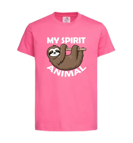 Детская футболка My spirit animal sloth Ярко-розовый фото