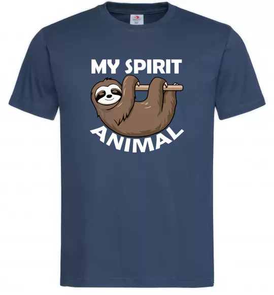 Мужская футболка My spirit animal sloth Темно-синий фото