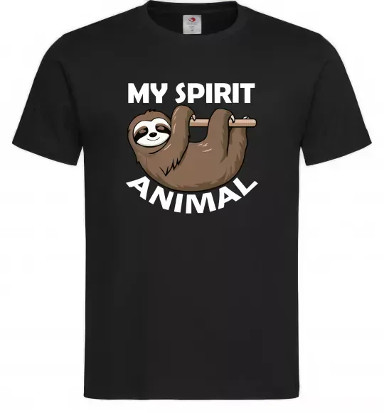 Мужская футболка My spirit animal sloth Черный фото