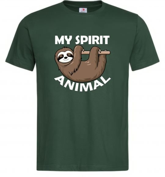 Мужская футболка My spirit animal sloth Темно-зеленый фото