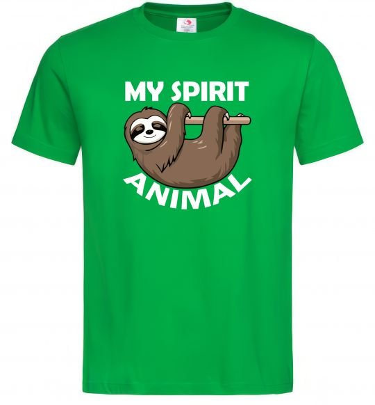 Мужская футболка My spirit animal sloth Зеленый фото