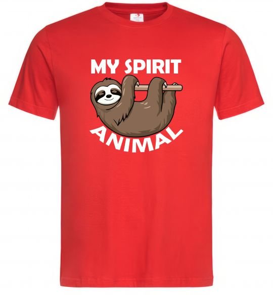 Мужская футболка My spirit animal sloth Красный фото