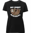 Жіноча преміум футболка My spirit animal sloth Чорний фото
