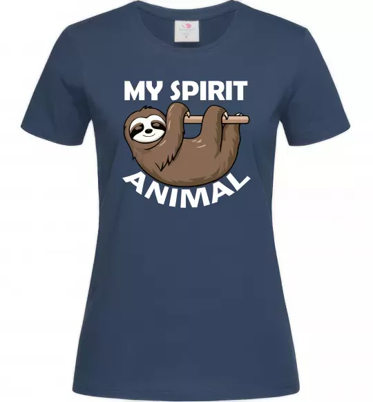 Жіноча футболка My spirit animal sloth Темно-синій фото