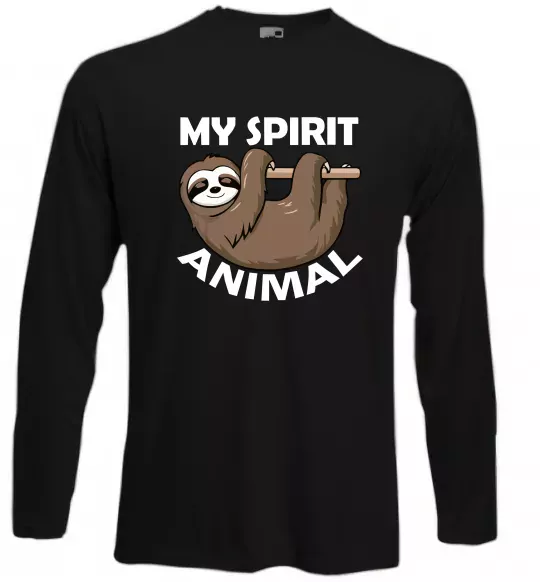 Лонгслів My spirit animal sloth Чорний фото