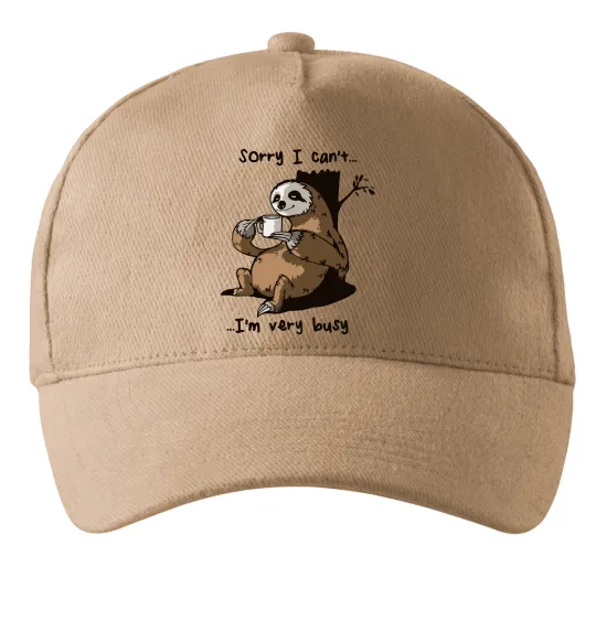 Кепка Sorry I can` I`m very busy Пісочний фото