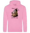 Чоловіча толстовка (худі) Sorry I can` I`m very busy Рожевий фото